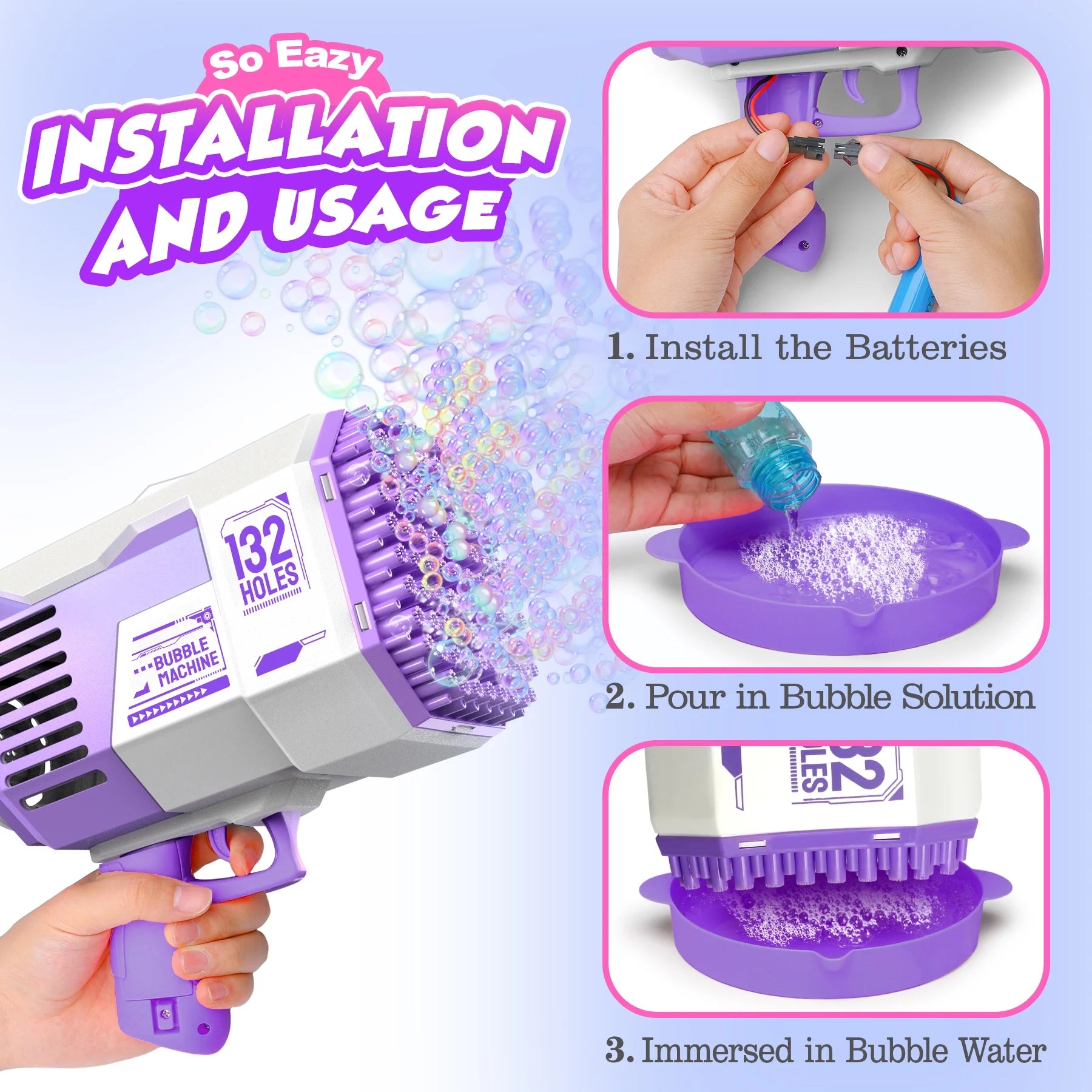 BUBBLE MACHINE: INDOOR/OUTDOOR FUN! GREAT FOR AGES 5-8+  
