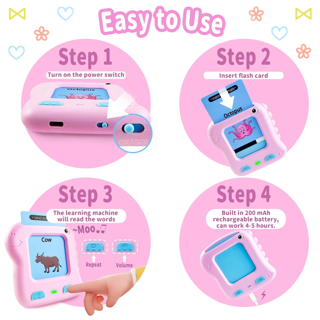 Interactive Talking Flash Cards - Fun Educational Learning Toy for Kids Aged 1-6, Perfect for Preschool and Montessori Learning!