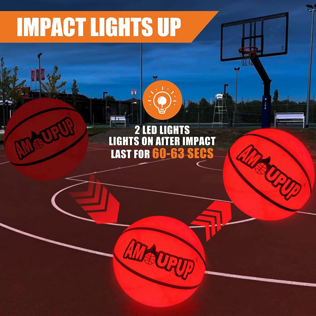 Illuminate Your Game:  Glow in the Dark LED Basketball - Perfect Gift for Teens and Kids!