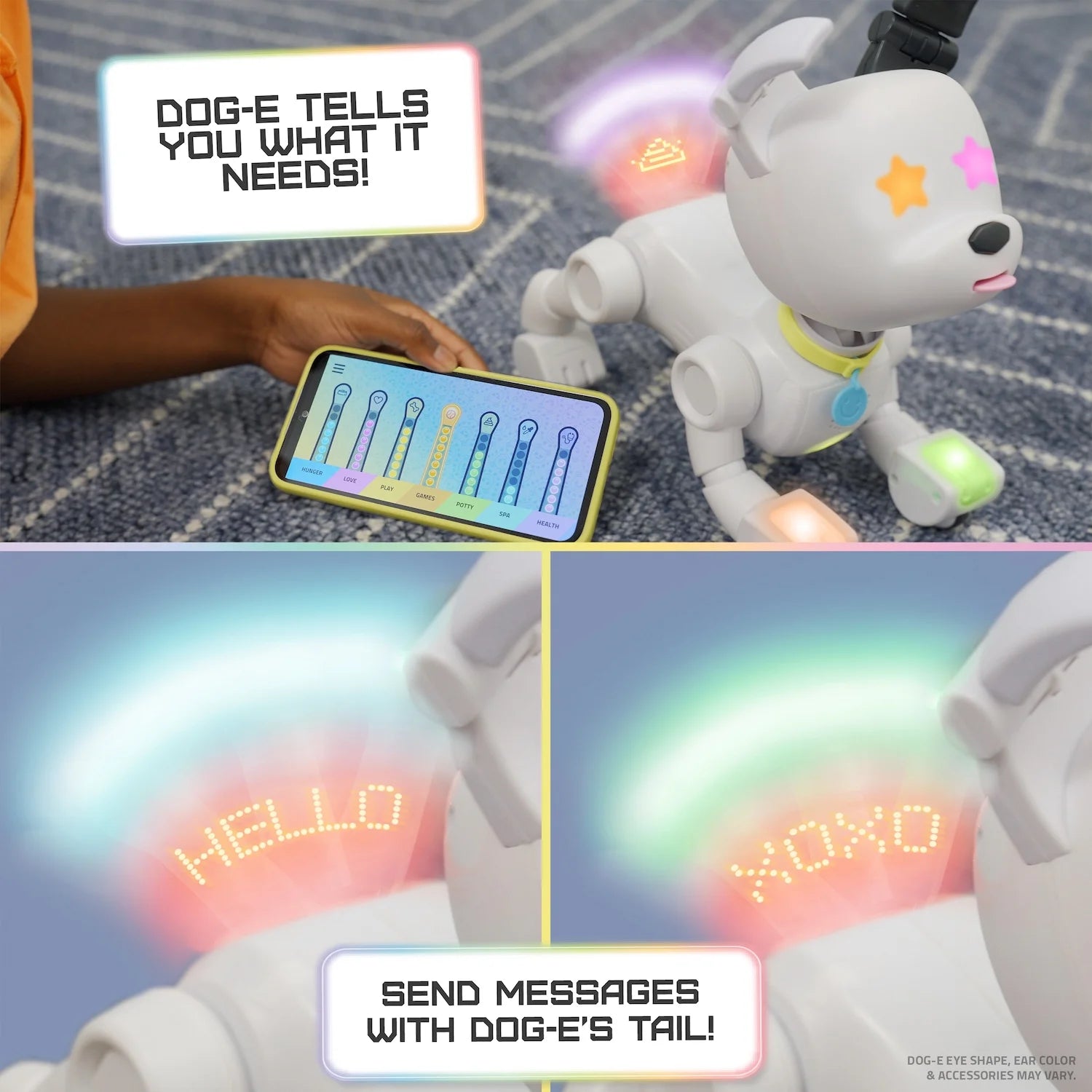 Interactive Dog-E Robot: LED Lights, 200+ Sounds & Reactions, App-Connected Fun for Ages 6+!