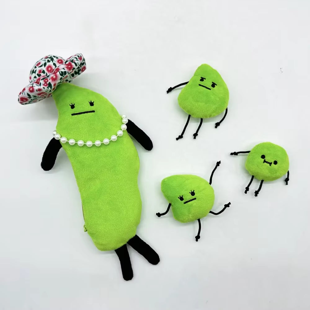 31Cm New Secret Staycation Plush Toy Edamame Family Doll Cute Cartoon Stuffed Soft Toy Birthday Christmas Gift for Children
