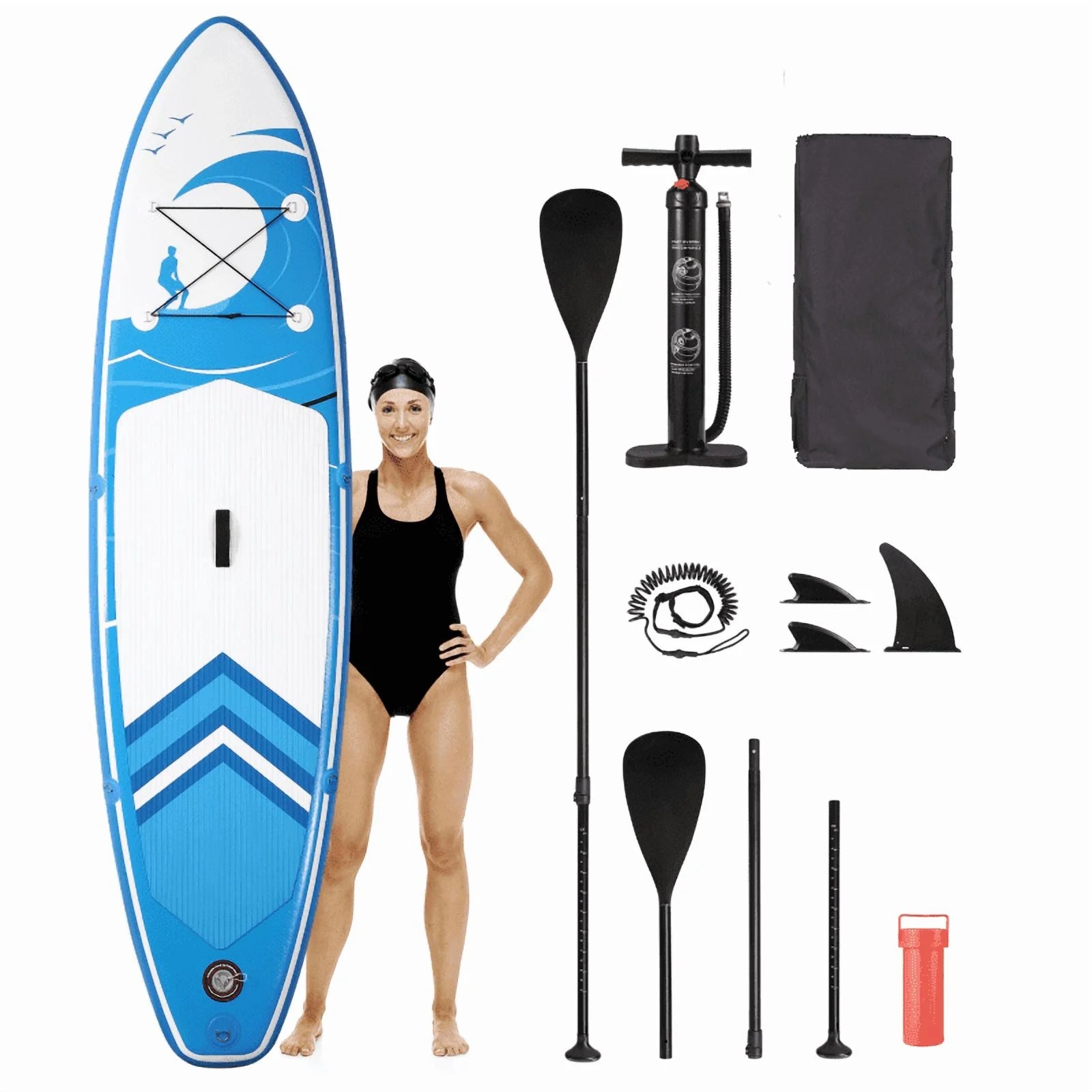 6" Thick Inflatable Stand Up Paddle Board with Accessories, Carry Bag & Fast Pump - Perfect for Adults & Youth!