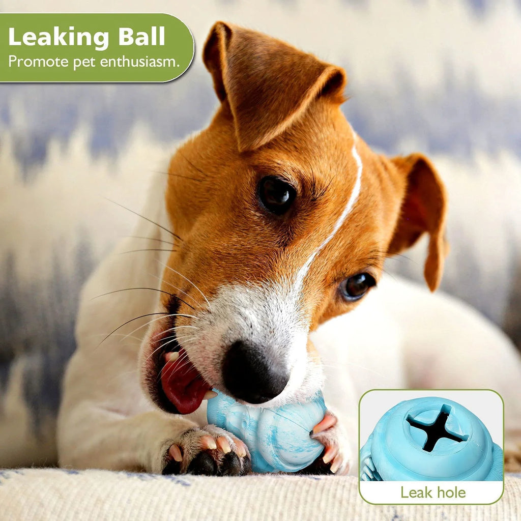 INTERACTIVE DOG TOY: RUBBER TREAT DISPENSER & CHEW TOY