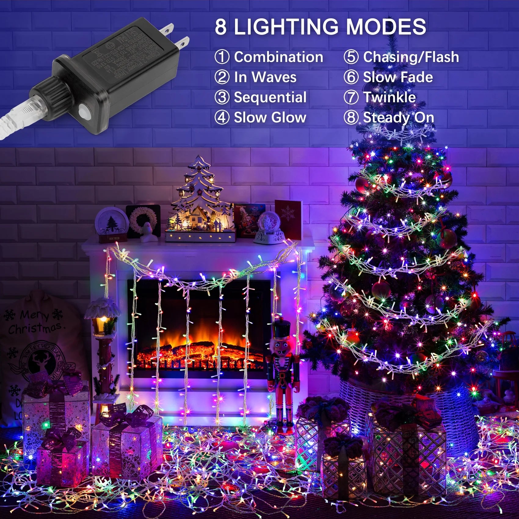 Christmas Lights Outdoor, 196FT 600 LED Fairy String Lights Christmas Tree with Remote for Indoor Room Holiday Wedding Decorations, Multicolor