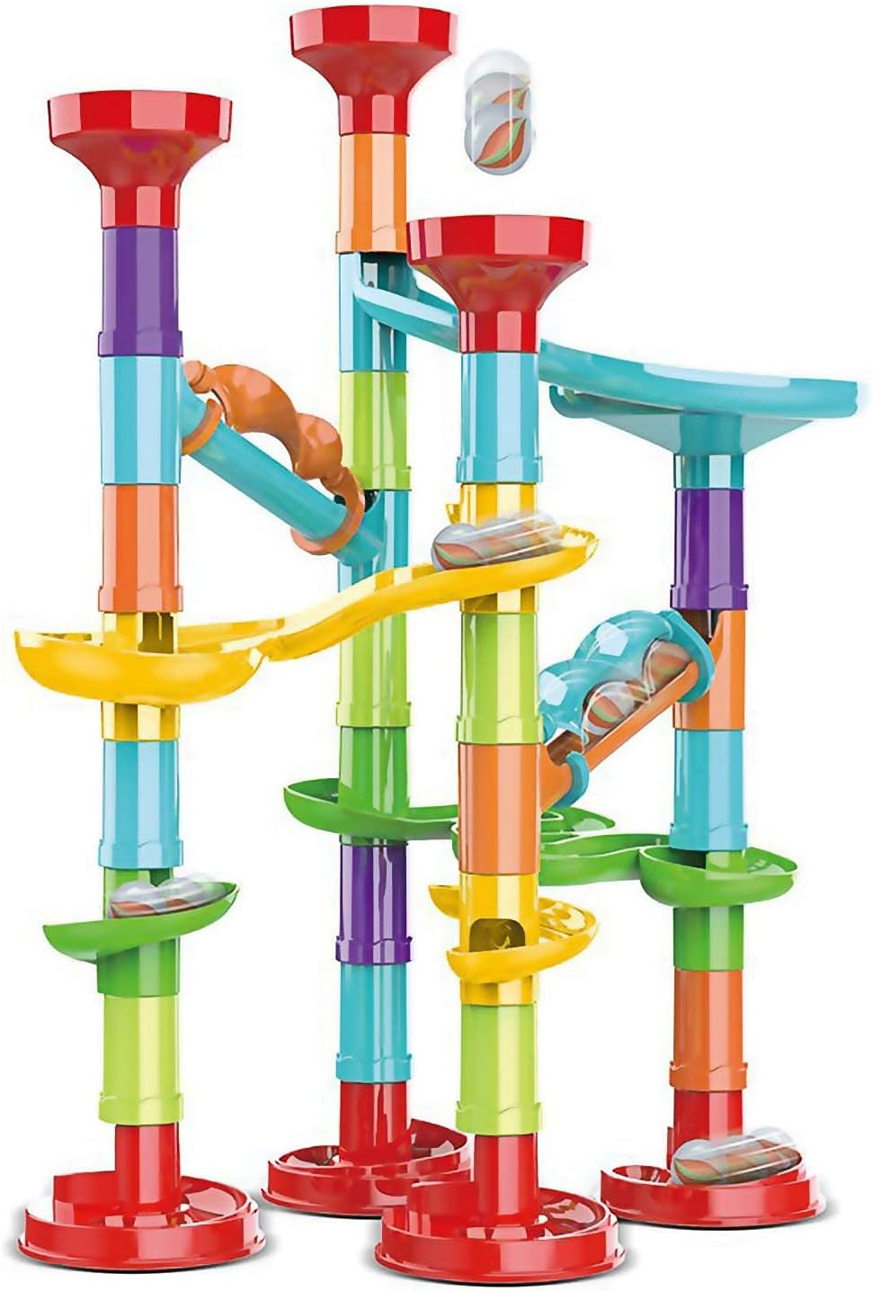 Ultimate Marble Run Set - STEM Building Blocks & Glass Marbles for Kids 4-8 | Fun Maze Race Game & Educational Toy | Perfect Birthday Gift for Boys & Girls