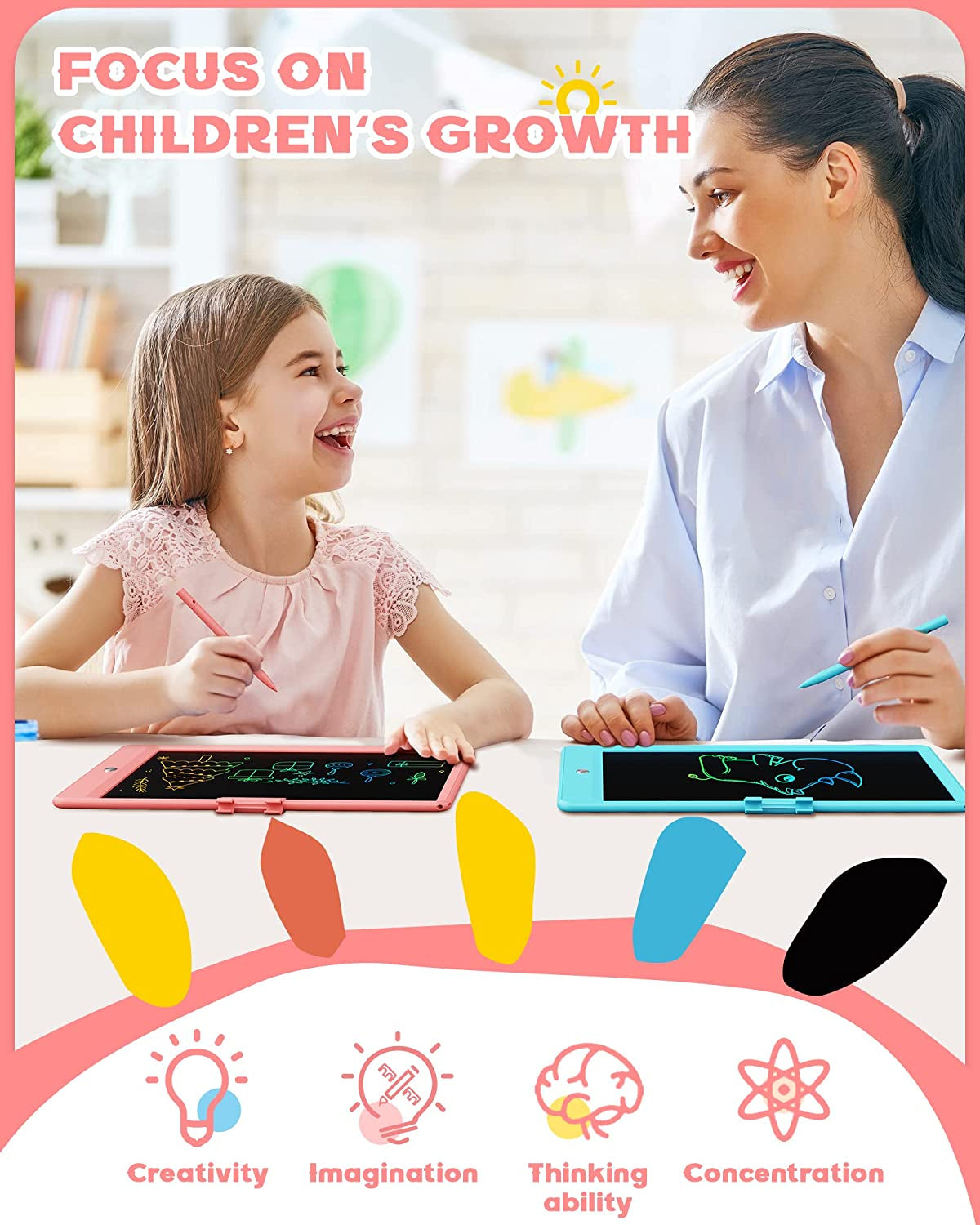 10-INCH LCD WRITING TABLET: AGES 3-8, DRAWING PAD AND DOODLE BOARD
