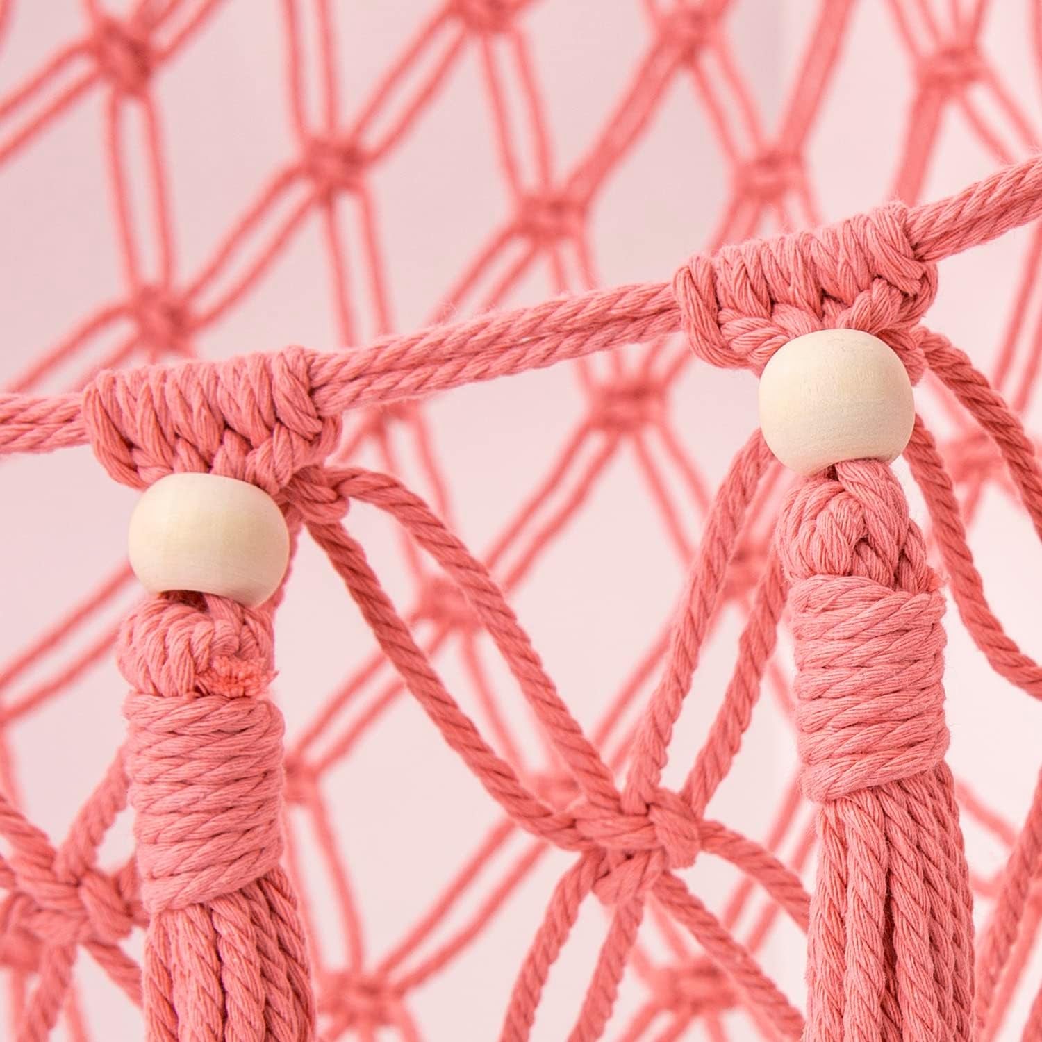 LARGE HANDMADE PINK MACRAME TOY HAMMOCK 