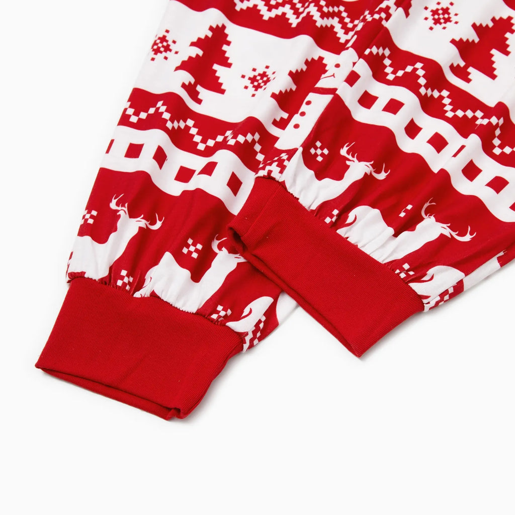 Christmas Pajamas Family Matching Onesies Kids Girl Boys Long Sleeve Hooded Zipper Bodysuits Flame Resistant One Piece Holiday Pjs with Socks, Red Snowman, 2 Years