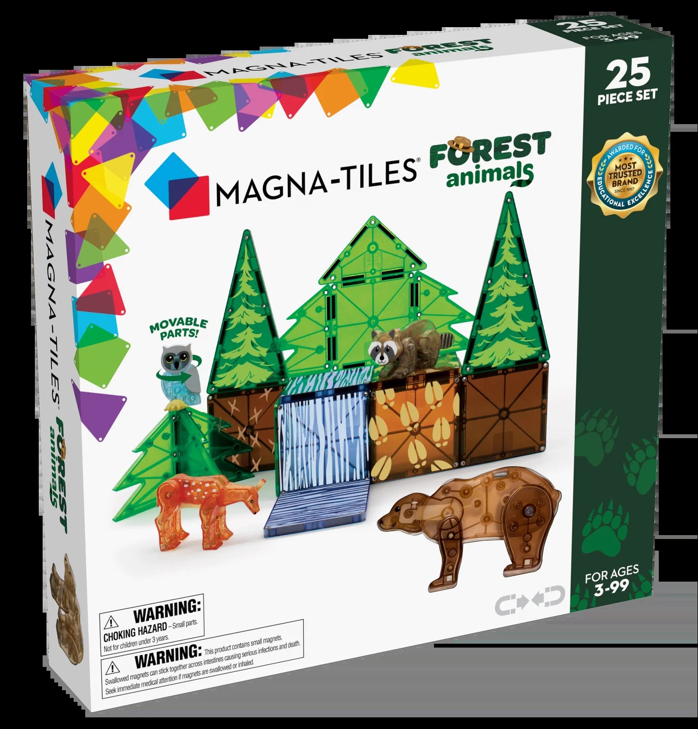 Forest Animals 25-Piece Magnetic Construction Set, the ORIGINAL Magnetic Building Brand