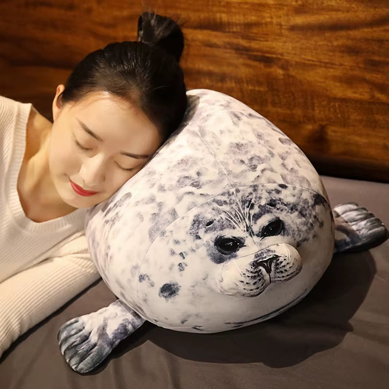 Large 80Cm Seal Plush Toy Cute Lifelike Stuffed Marine Life Seal Soft Doll Kawaii Simulation Seal Pillow Kids Toys Birthday Gift