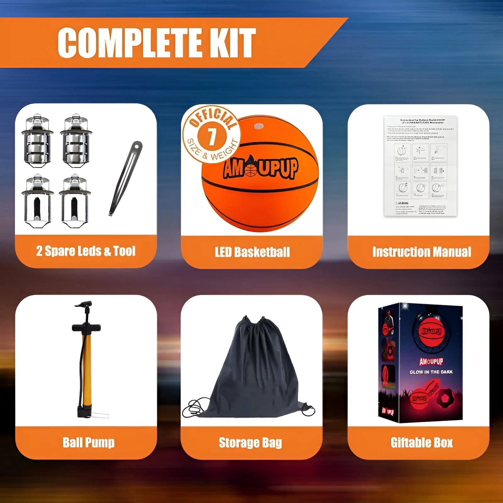 Illuminate Your Game:  Glow in the Dark LED Basketball - Perfect Gift for Teens and Kids!
