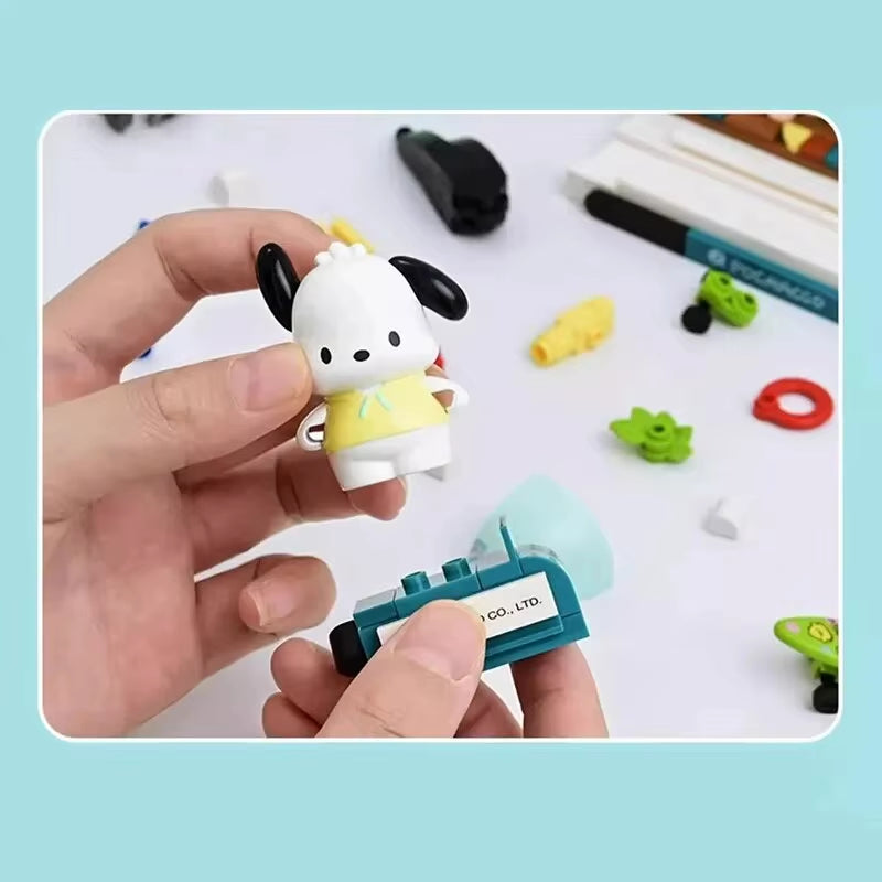 Sanrio Pochacco Building Block Pet Dog Animals Assemble Bricks Toys Children'S Education Toys Desktop Ornaments Christmas Gifts