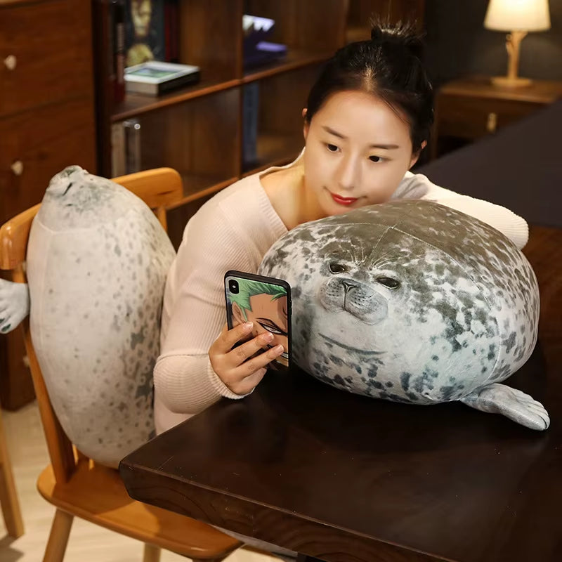 Large 80Cm Seal Plush Toy Cute Lifelike Stuffed Marine Life Seal Soft Doll Kawaii Simulation Seal Pillow Kids Toys Birthday Gift