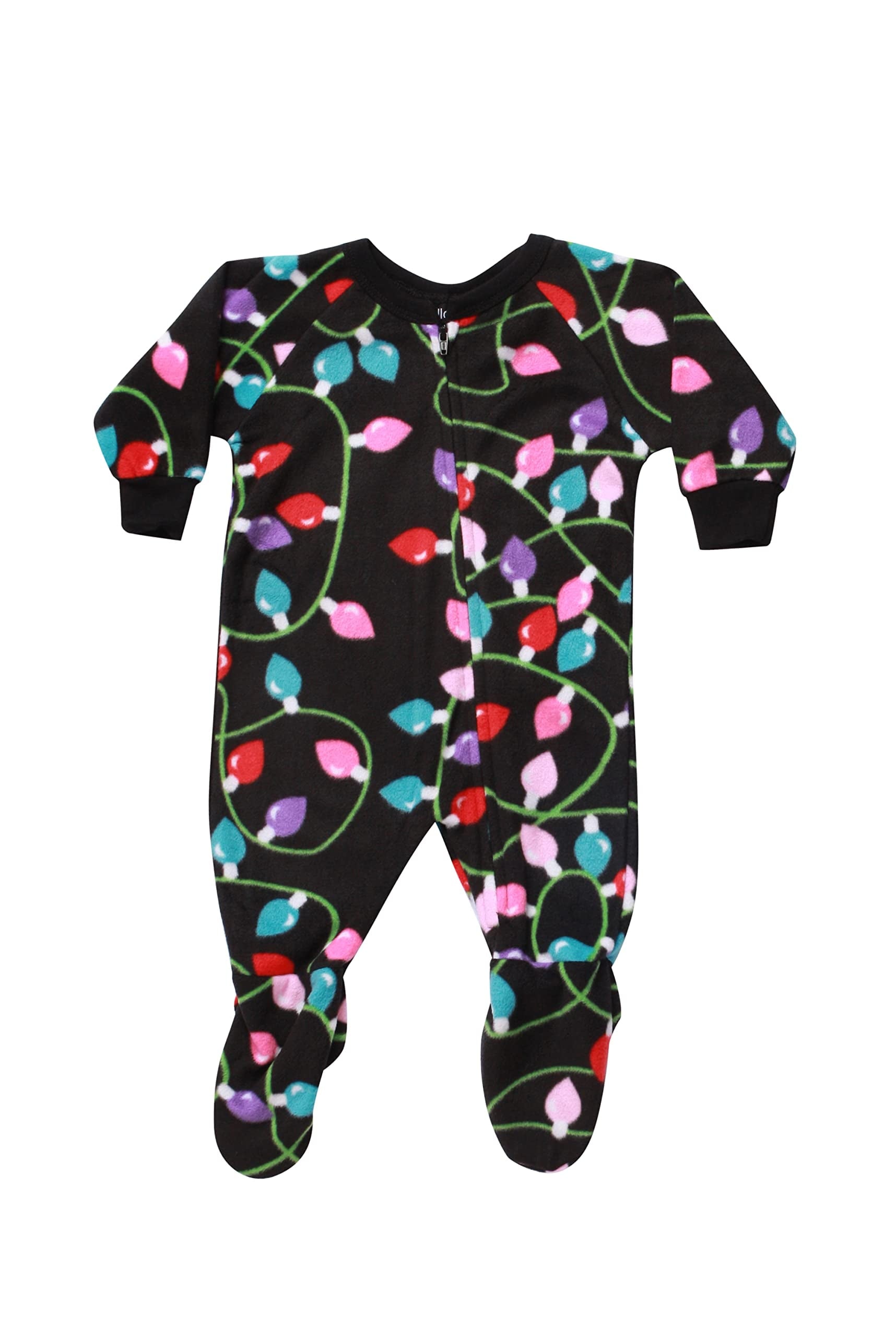 Family Flannel Kids Pajama Set Coordinated, Cozy Sleepwear for All (Christmas Lights - Infant, 2T)
