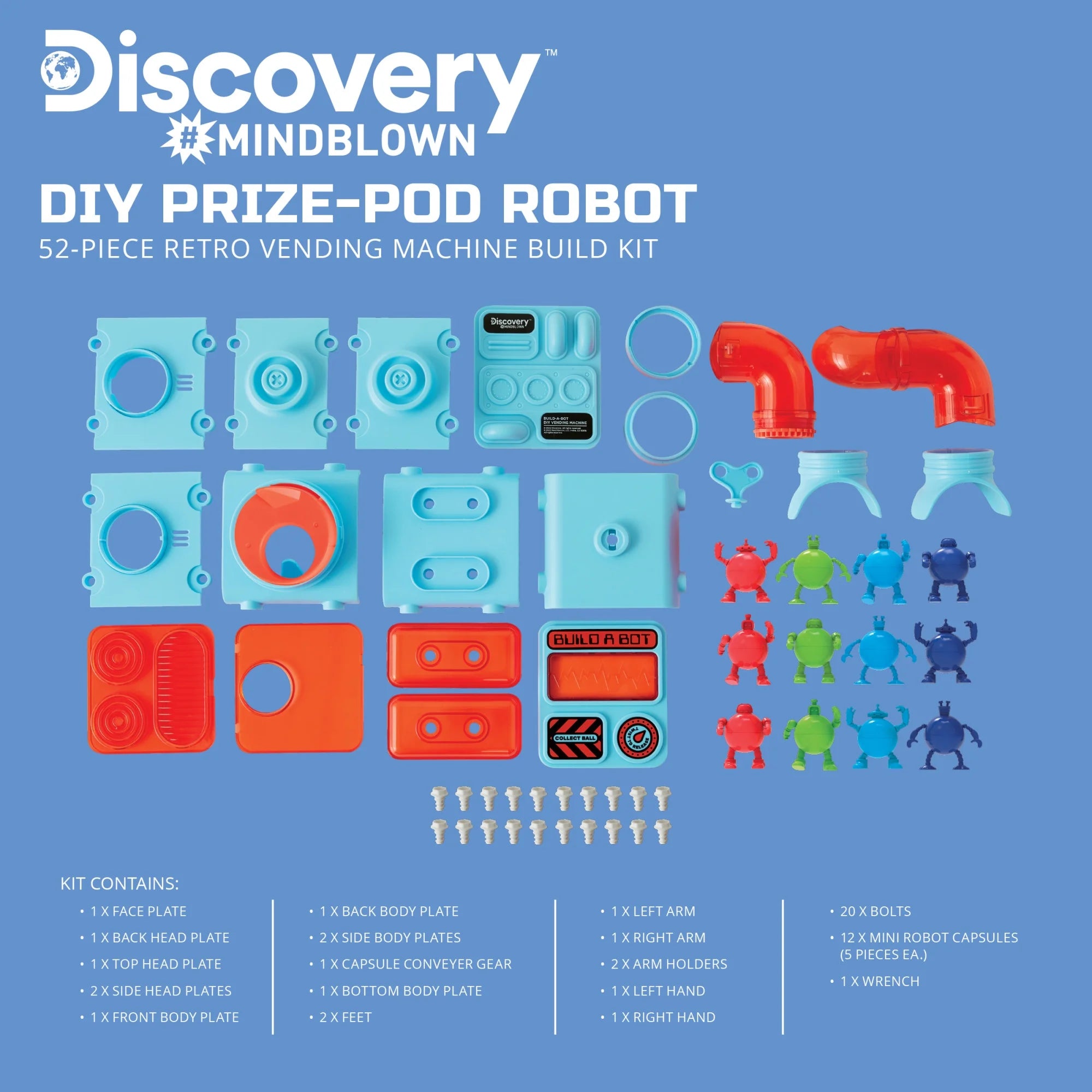 DIY Prize-Pod Robot 52-Piece Retro Vending Machine Build Kit for Children