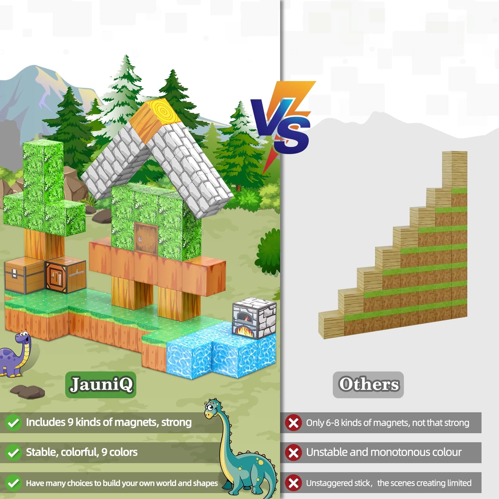 Magnetic Building Blocks - STEM Sensory Toy for Kids Ages 4-13 - Perfect Gift for Creative Play!