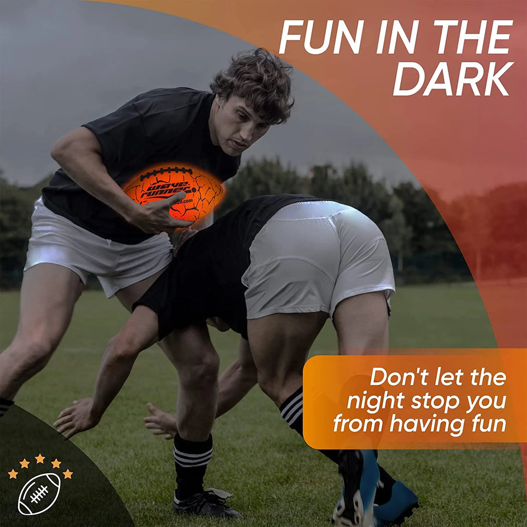 Glow in the Dark  Grip-It Football - Durable 10.35" Orange Fun!