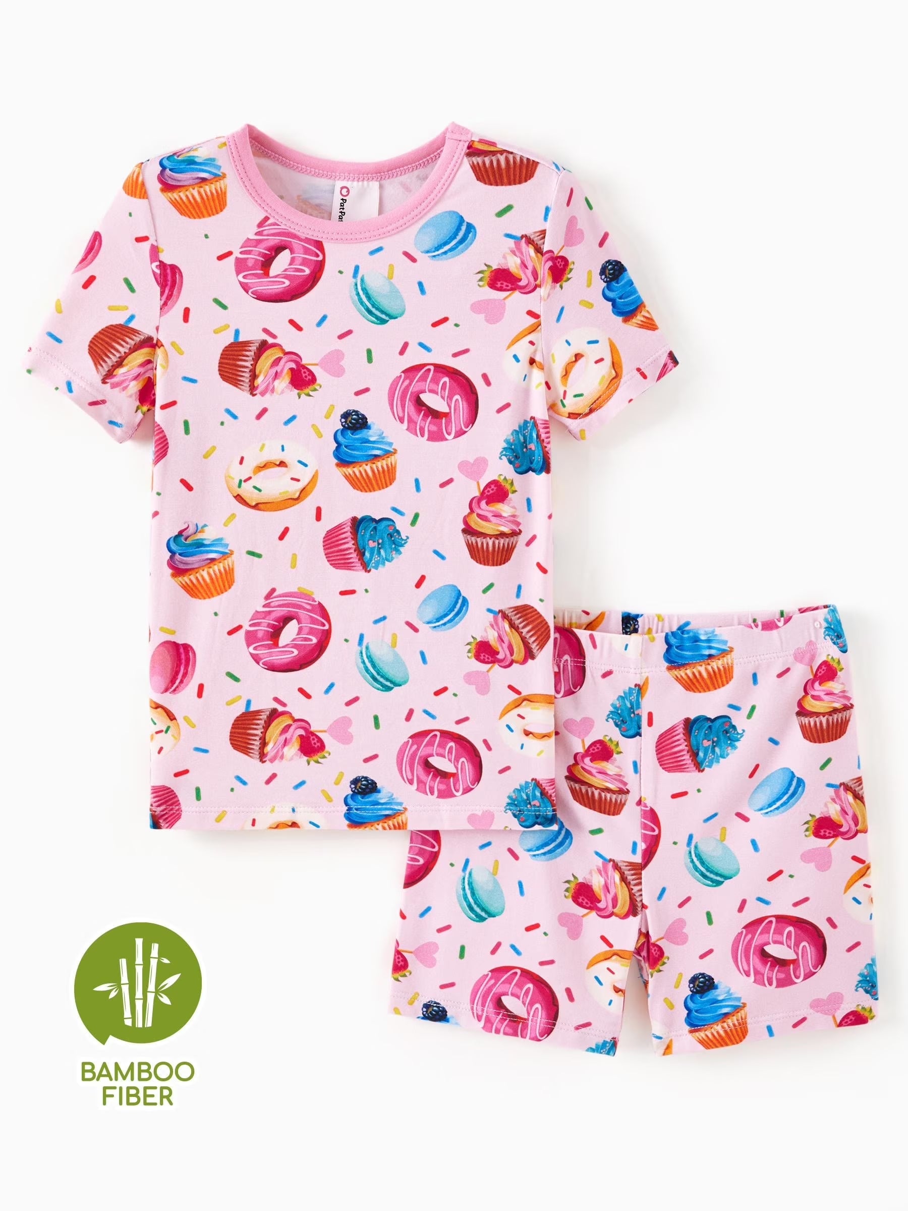 Girls Pajamas Toddler Clothes Viscose from Bamboo Kids 2-Piece Pj Set Gifts Short Sleeve Tops Pants Snug Sleepwear Sizes 6Y