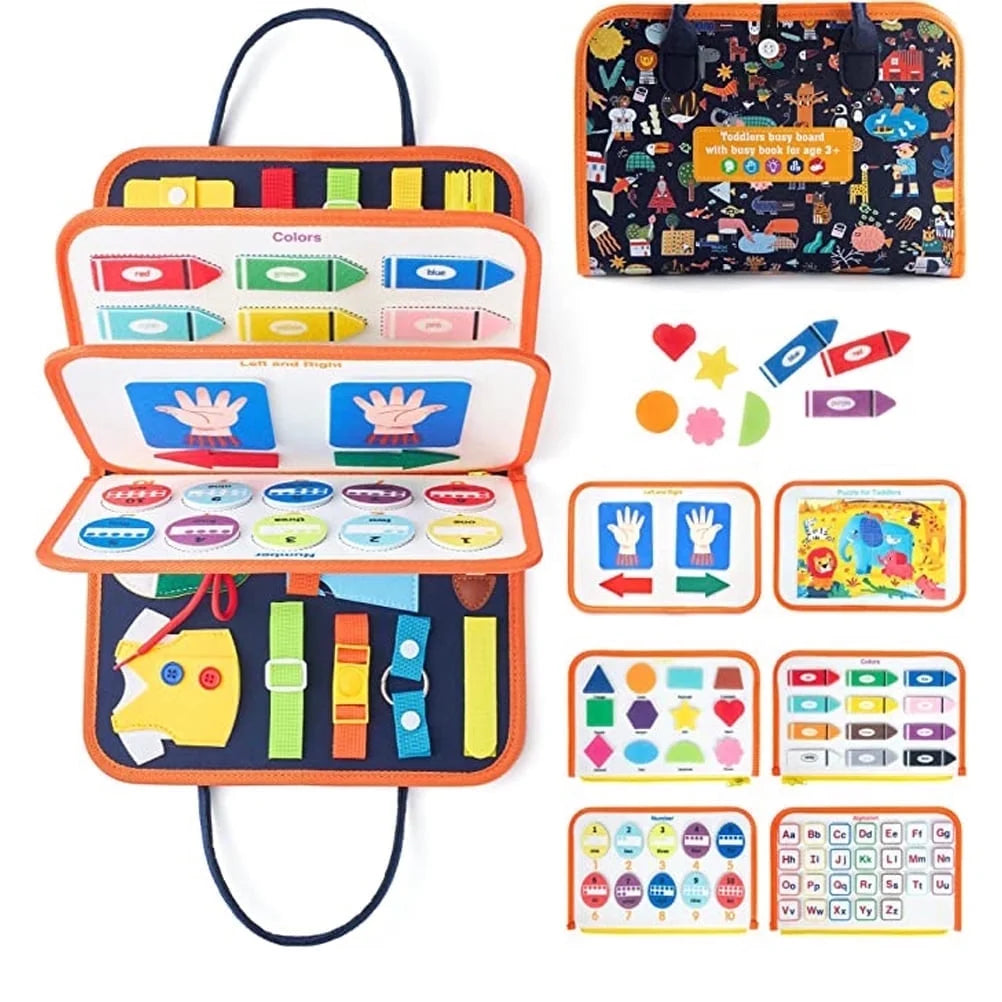 Busy Board Educational Toy for Toddlers 2-4 Year Old, Montessori Preschool Learning Educational Toys for 2-4 Boys Girls