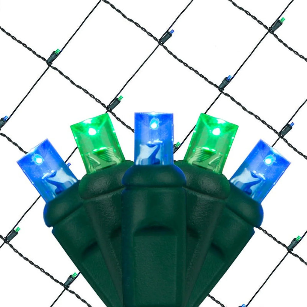 Blue/Green LED Net Lights Christmas Net Lights, 100 5Mm Lights, 4' X 6' Net, Energy Star Rated