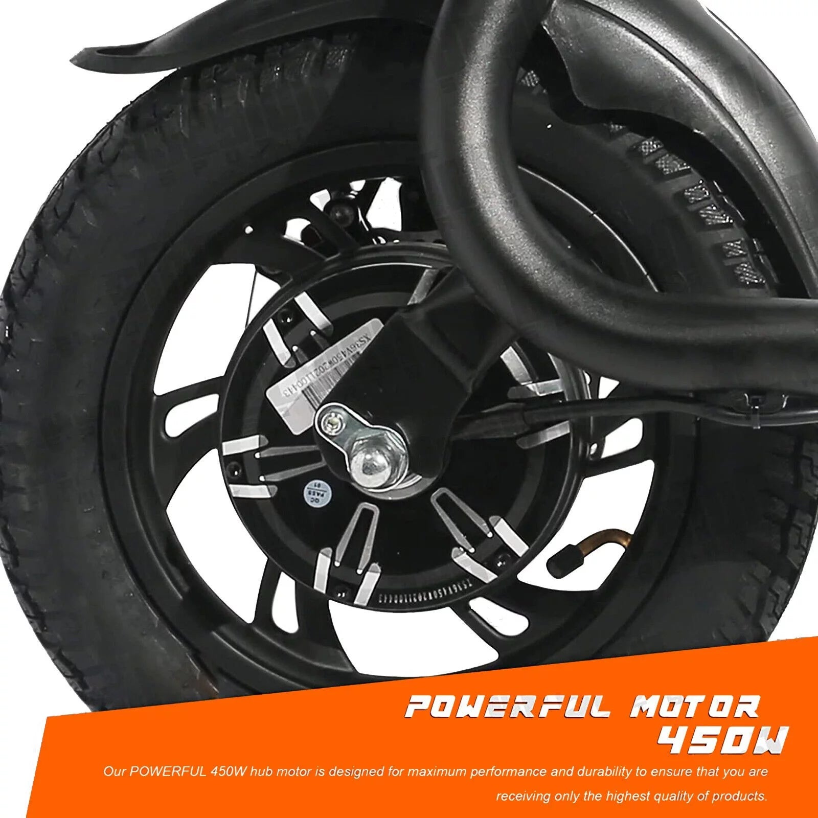 450W 36V Folding Electric Scooter - Powerful E-Scooter with 12" Tires & Comfortable Seat for Adults - Ideal Commuter Electric Bike in Sleek Black