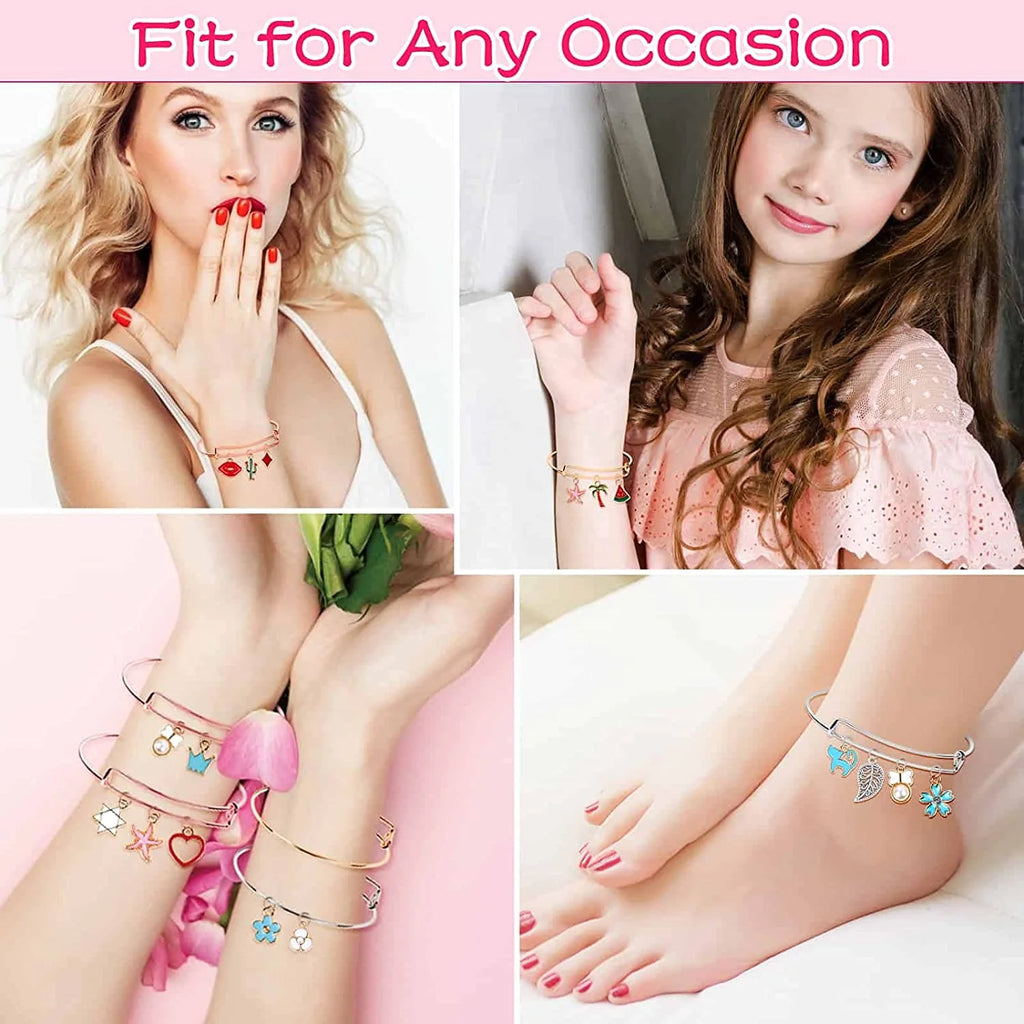 Jewelry Making Kit for Girls - Complete Bangles and Bracelets Set with Plier and Gift Box