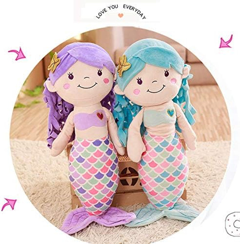 BLUE MERMAID STUFFED ANIMAL: PLUSH DOLL TOY, 12" 