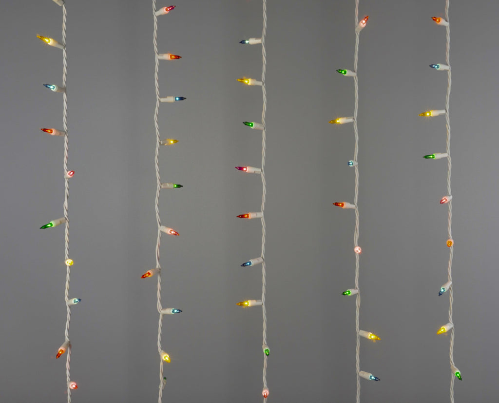 100 Count Mini String Christmas Lights, Multi - 22 Feet Indoor/Outdoor Christmas Tree Lights with White Wire (Set of 2)