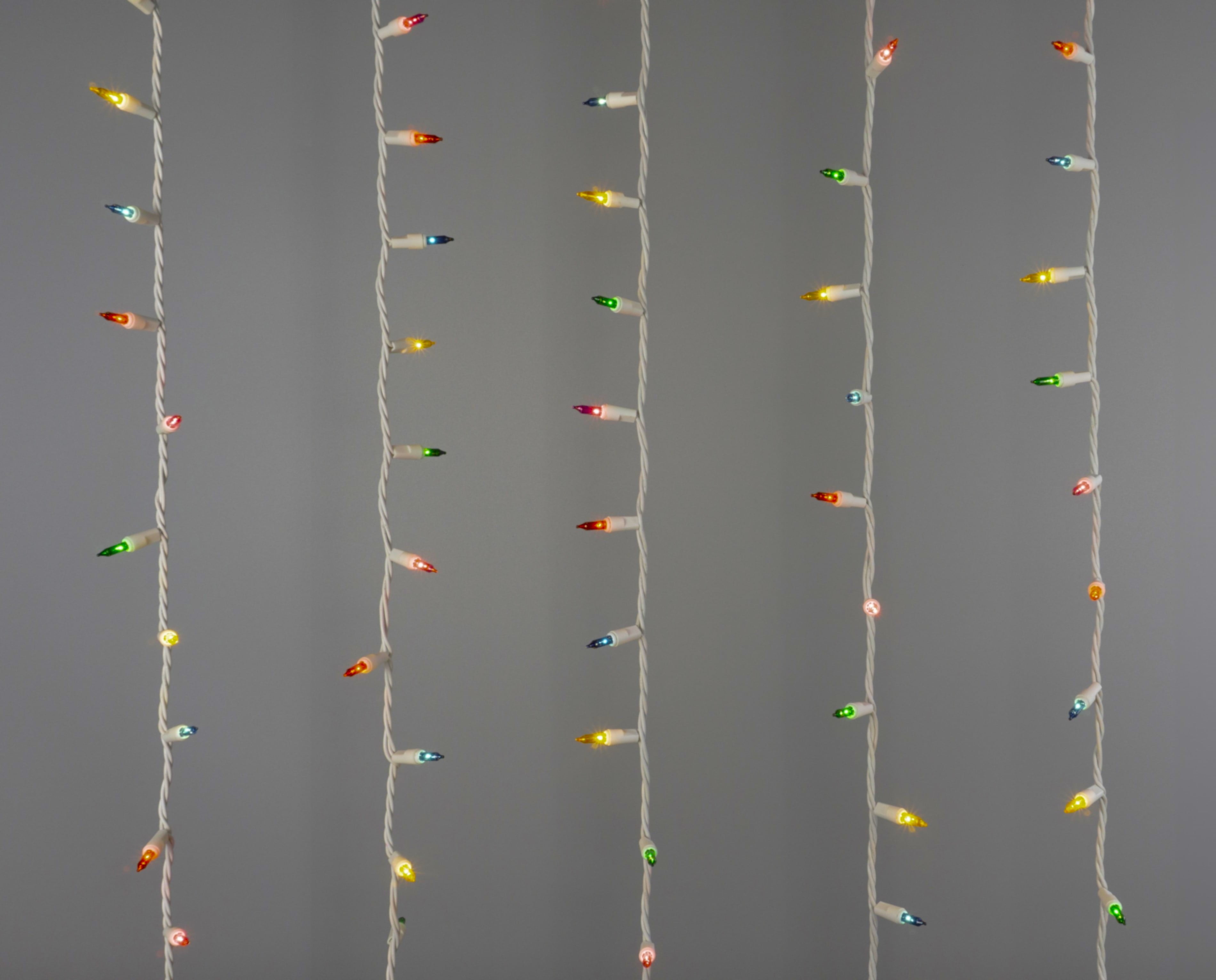 100 Count Mini String Christmas Lights, Multi - 22 Feet Indoor/Outdoor Christmas Tree Lights with White Wire (Set of 2)