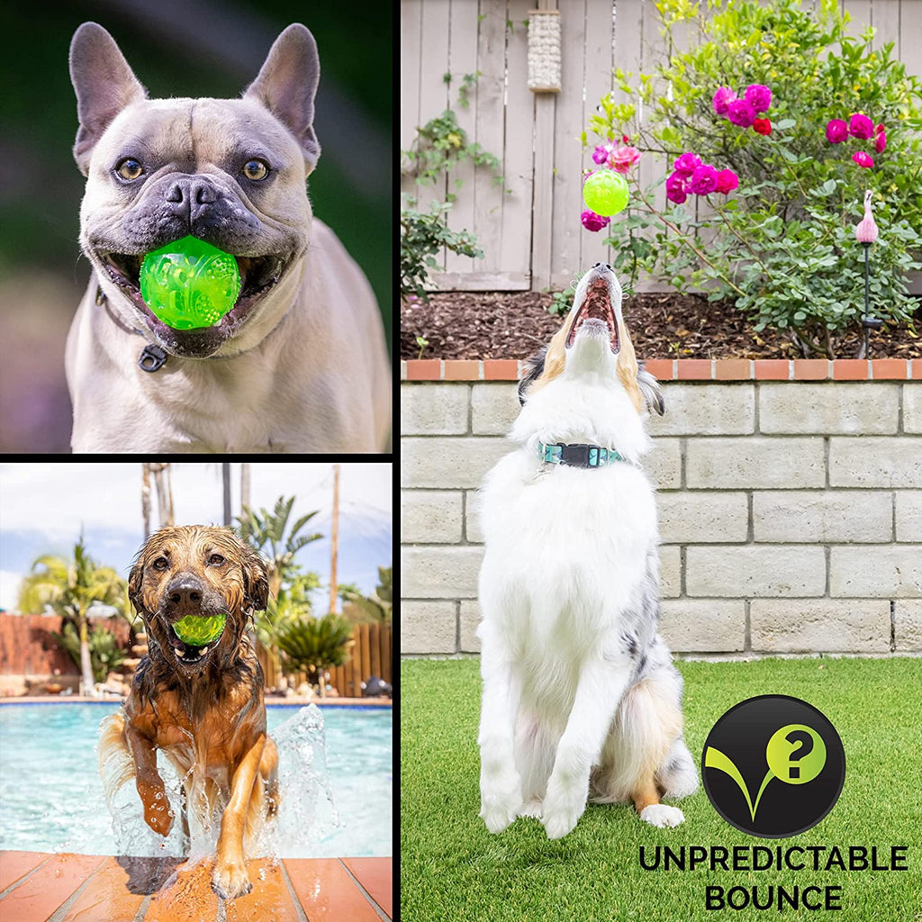Durasqueak Floating Dog Ball Toy - Interactive Squeaky Fetch Toy, Perfect Alternative to Tennis Balls, 2.5 Inch Green