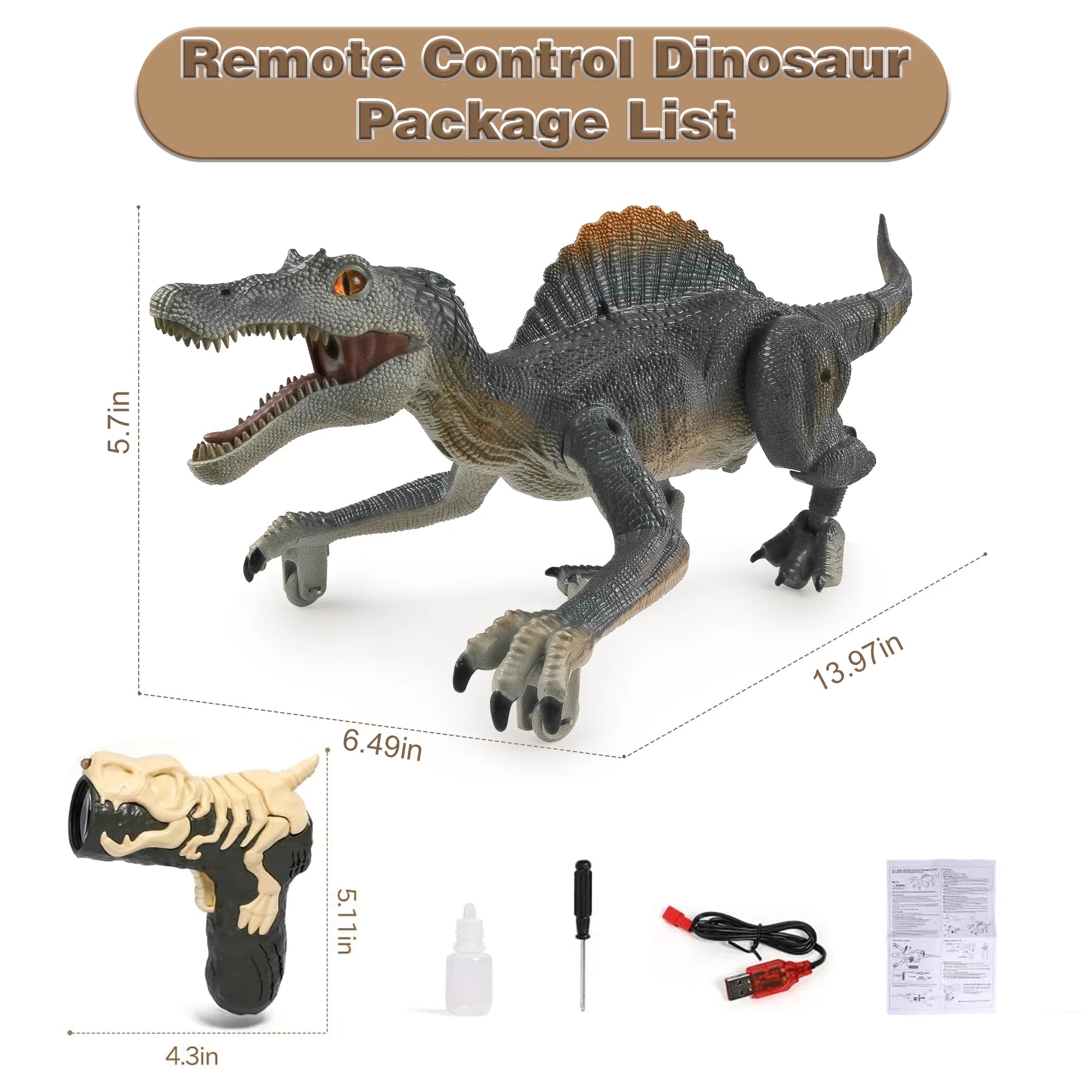 Remote Control Roaring Dinosaur Toy - Interactive Walking & Spraying RC Robot for Kids Ages 3-8 - Perfect Birthday & Christmas Gift