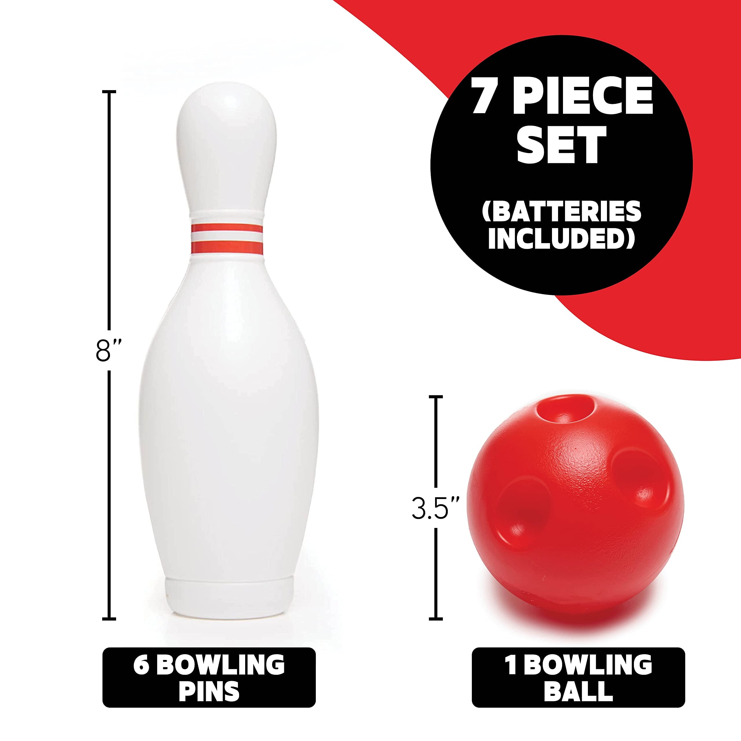 Glow-in-the-Dark Bowling Game Set - Fun 6-Pin Bowling Experience for Kids 3+ - Colorful 6-Piece Set