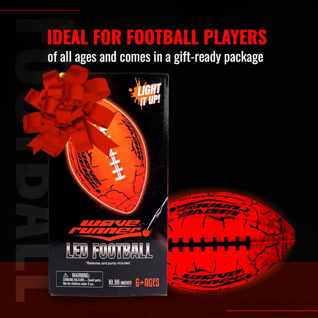 Glow in the Dark  Grip-It Football - Durable 10.35" Orange Fun!
