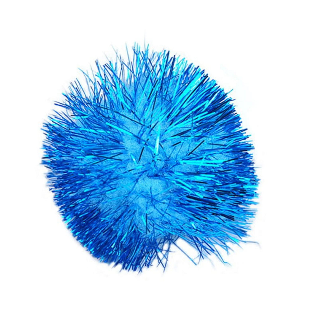 SPARKLE BALL CAT TOY - INTERACTIVE GLITTER POM POM BALLS 