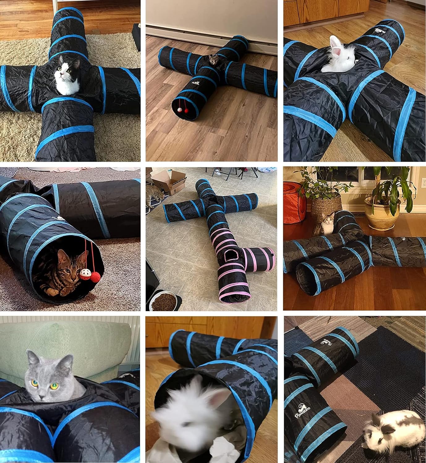 INTERACTIVE 4-WAY CAT TUNNEL & PLAY TENT