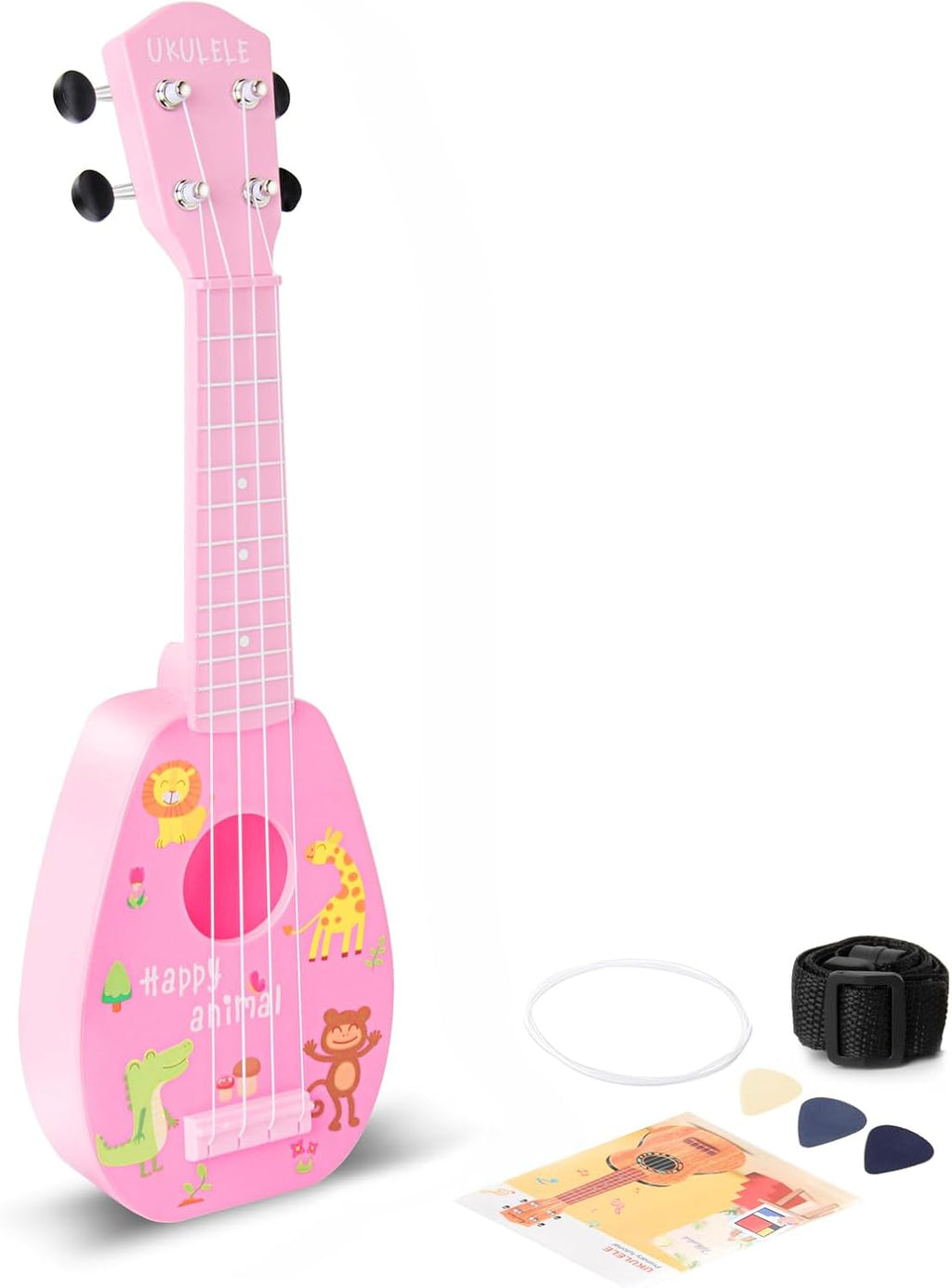 17-INCH MINI UKULELE GUITAR: 4-STRING INSTRUMENT, AGES 3-7