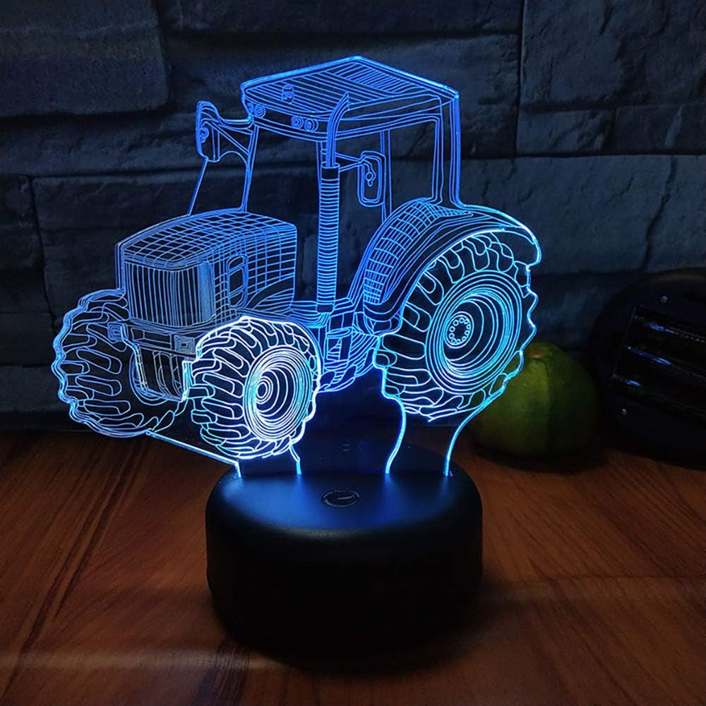 TRACTOR MIXED COLOR NIGHT LIGHT: 3D ILLUSION USB LAMP