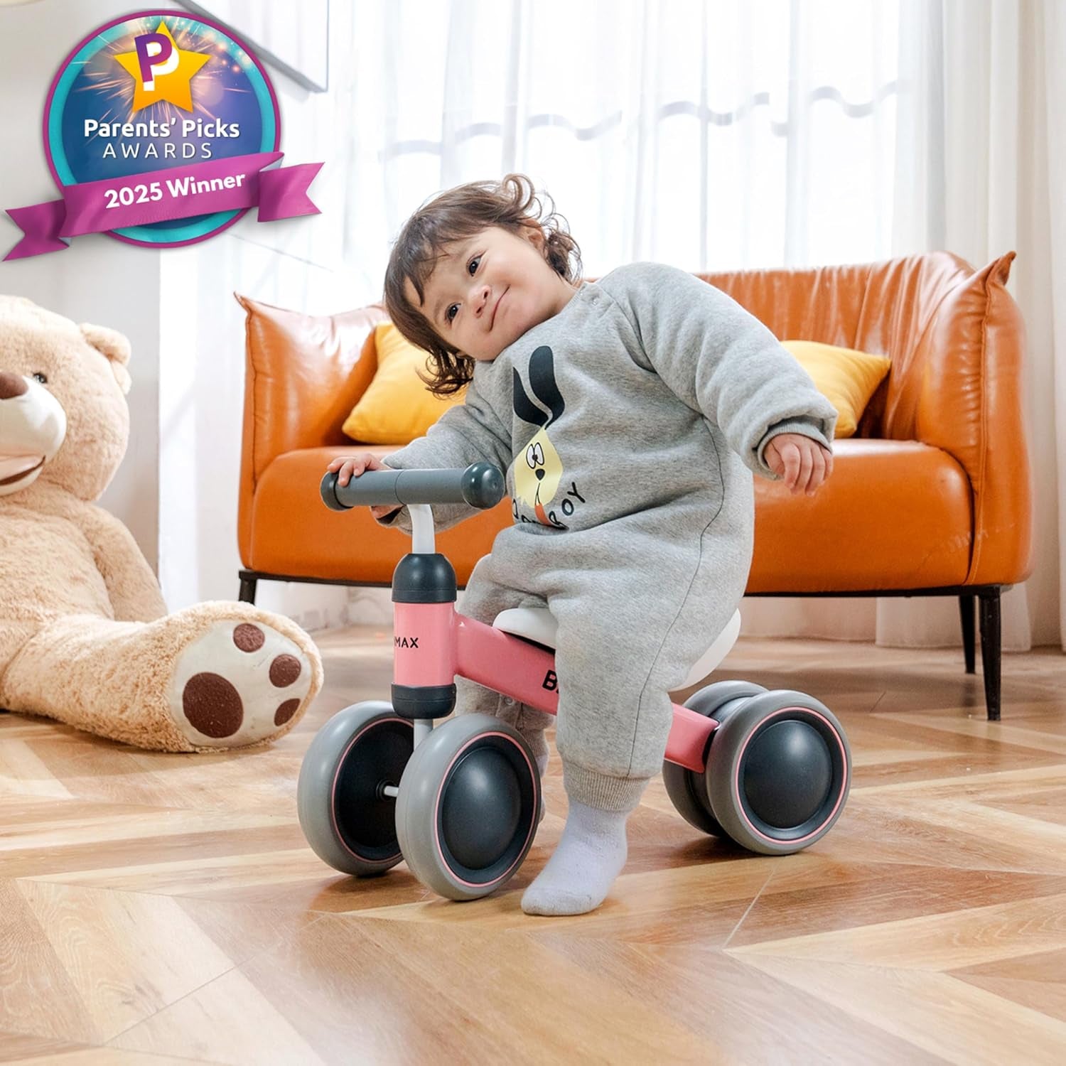 Tykebike® Toddler Balance Bike | Lightweight Steel Ride-On Toy for Ages 1-2 | Easy Glide Wheels & Enhanced Steering for Indoor/Outdoor Use