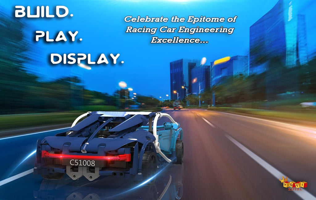 STEM Building Toy Set for Ages 8-12 - 419PCS Remote Control Car Kit for Kids and Adults - Ideal Model Car Construction Gift for Ages 9-12 (Blue)