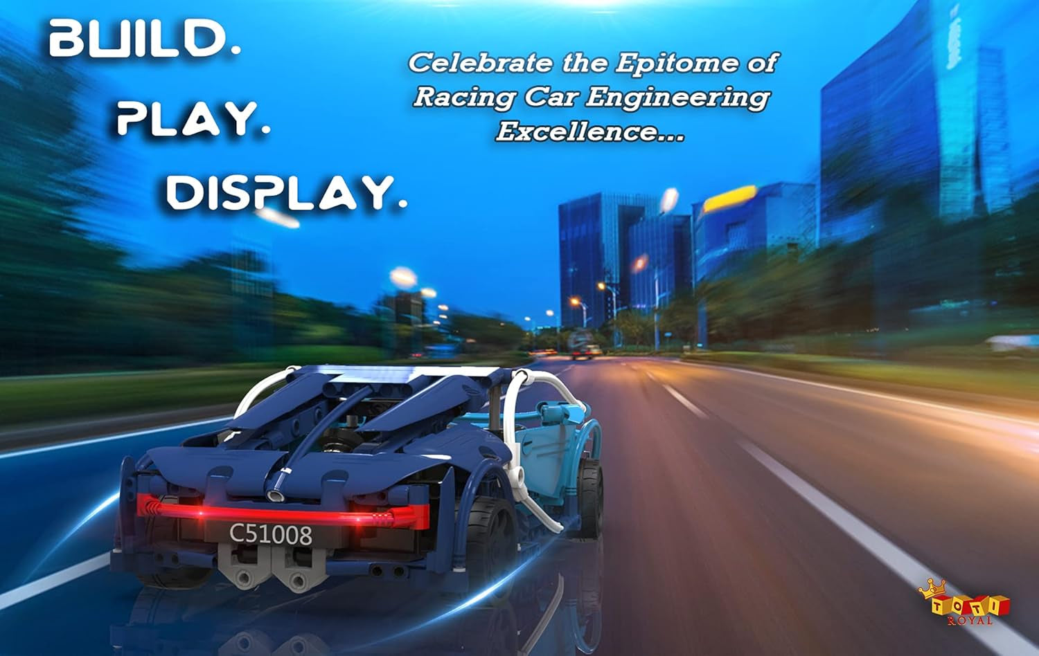 STEM Building Toy Set for Ages 8-12 - 419PCS Remote Control Car Kit for Kids and Adults - Ideal Model Car Construction Gift for Ages 9-12 (Blue)