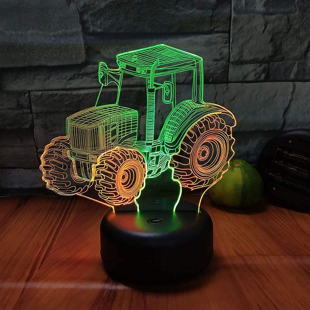 TRACTOR MIXED COLOR NIGHT LIGHT: 3D ILLUSION USB LAMP