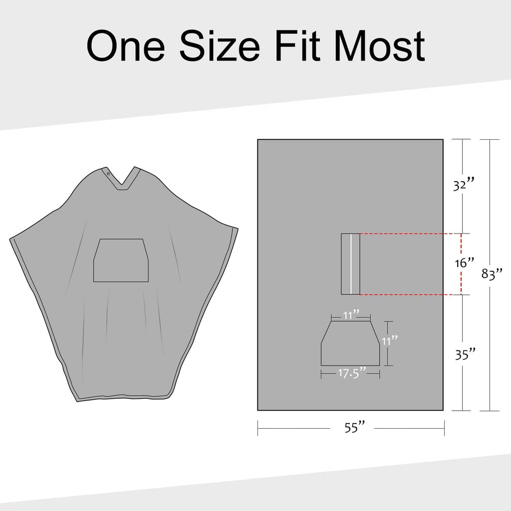 Super Soft Wearable Poncho Blanket - Cozy Plush Fleece Throw for Adults & Kids, Perfect for Indoor & Outdoor Use, 55''X 80'' Grey