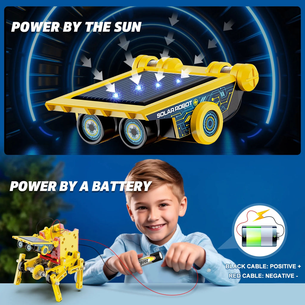 12-in-1 Solar Robot Kit for Children, STEM Educational Science Experiment Toy for Ages 8-12, Ideal Gift for Boys