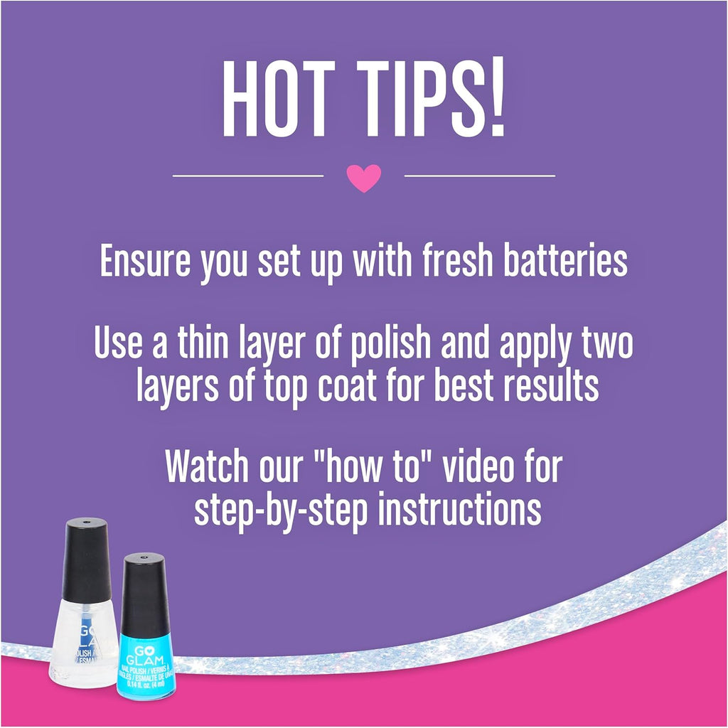 GO GLAM U-NIQUE METALLIC NAIL SALON SET: 200 ICONS AND DESIGNS, 4 POLISHES, STAMPER, AND DRYER 