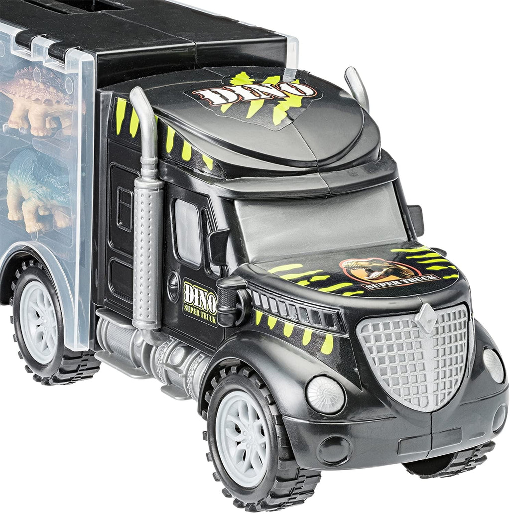 JURASSIC DINOSAUR TRACTOR TRAILER WITH 6 MINI DINOSAURS 