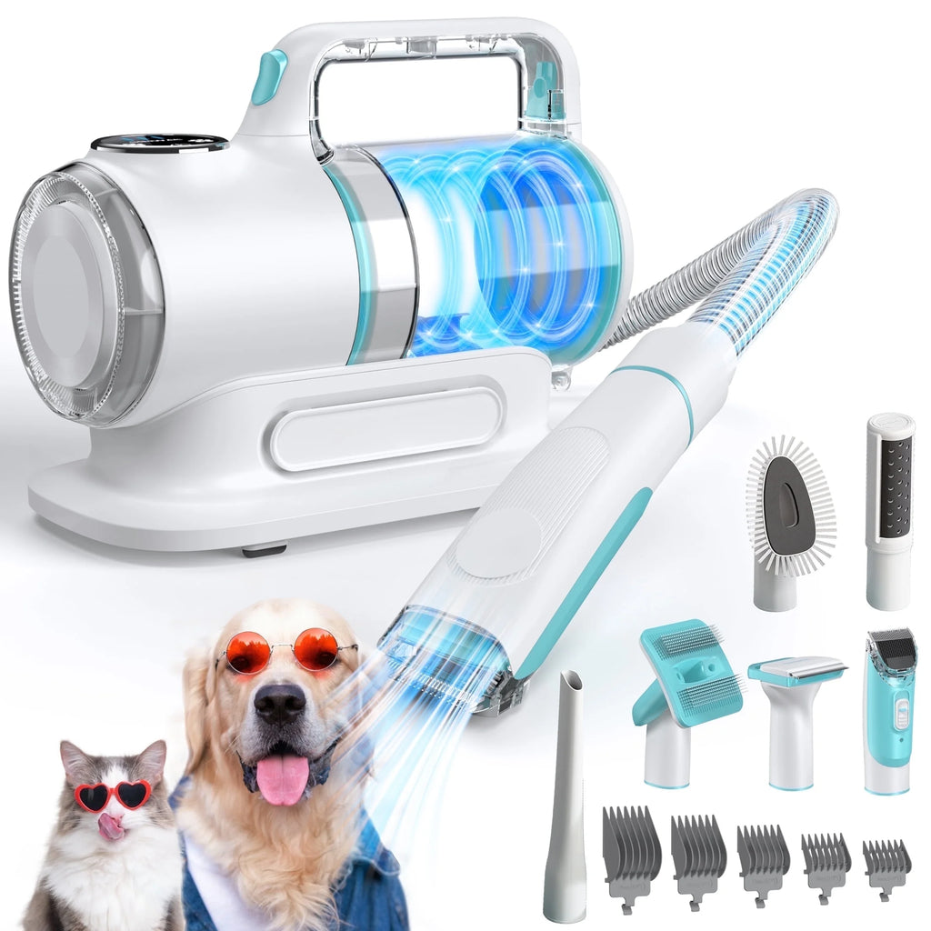 6-In-1 Professional Dog Grooming Vacuum Kit - Powerful 11000PA Suction & 1.5L Capacity for 99% Hair Removal with Complete Grooming Tools