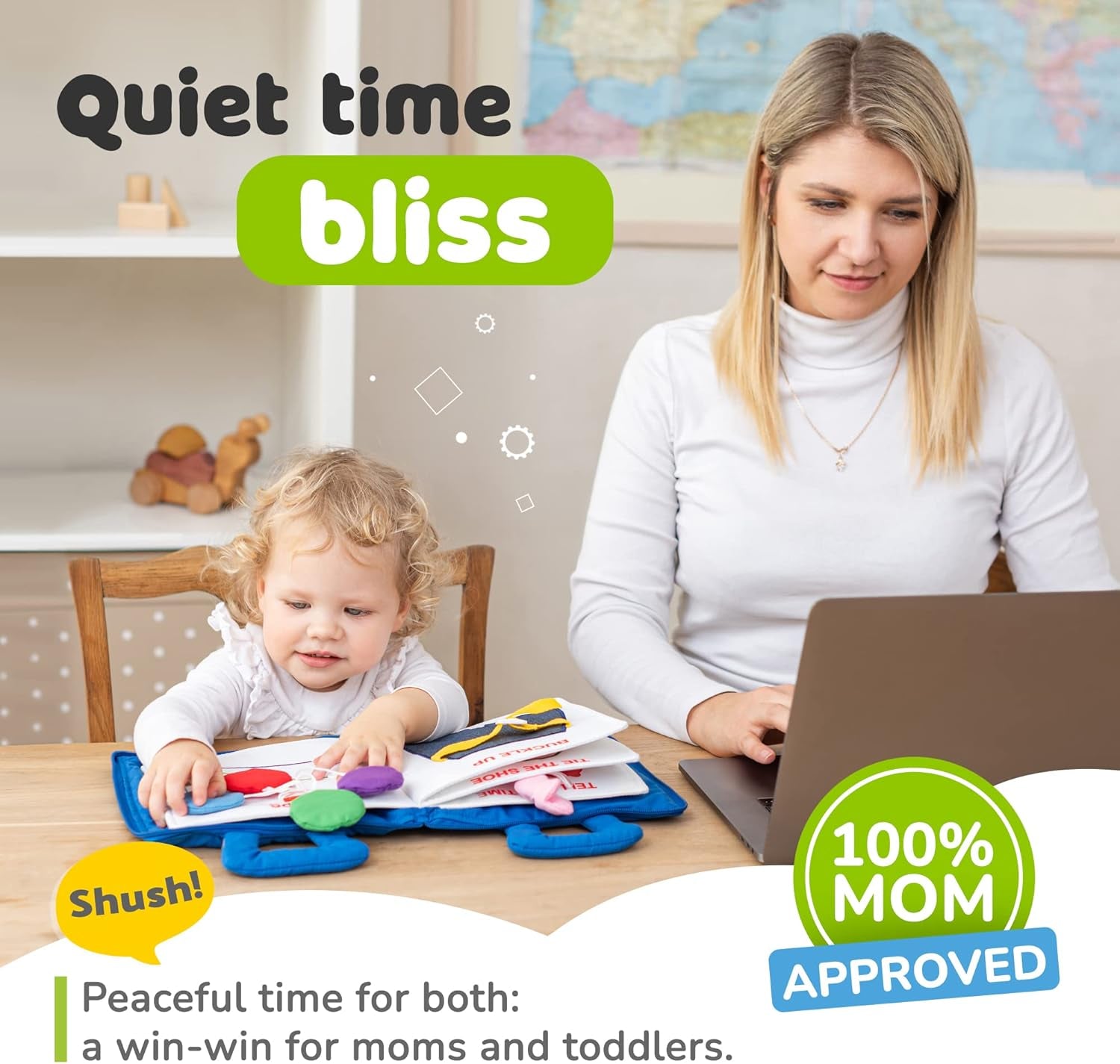 Montessori-Inspired Busy Book for Toddlers Aged 1-3 - Airplane-Themed Activities and Quiet Book for Early Learning, Ideal Gift for Boys and Girls
