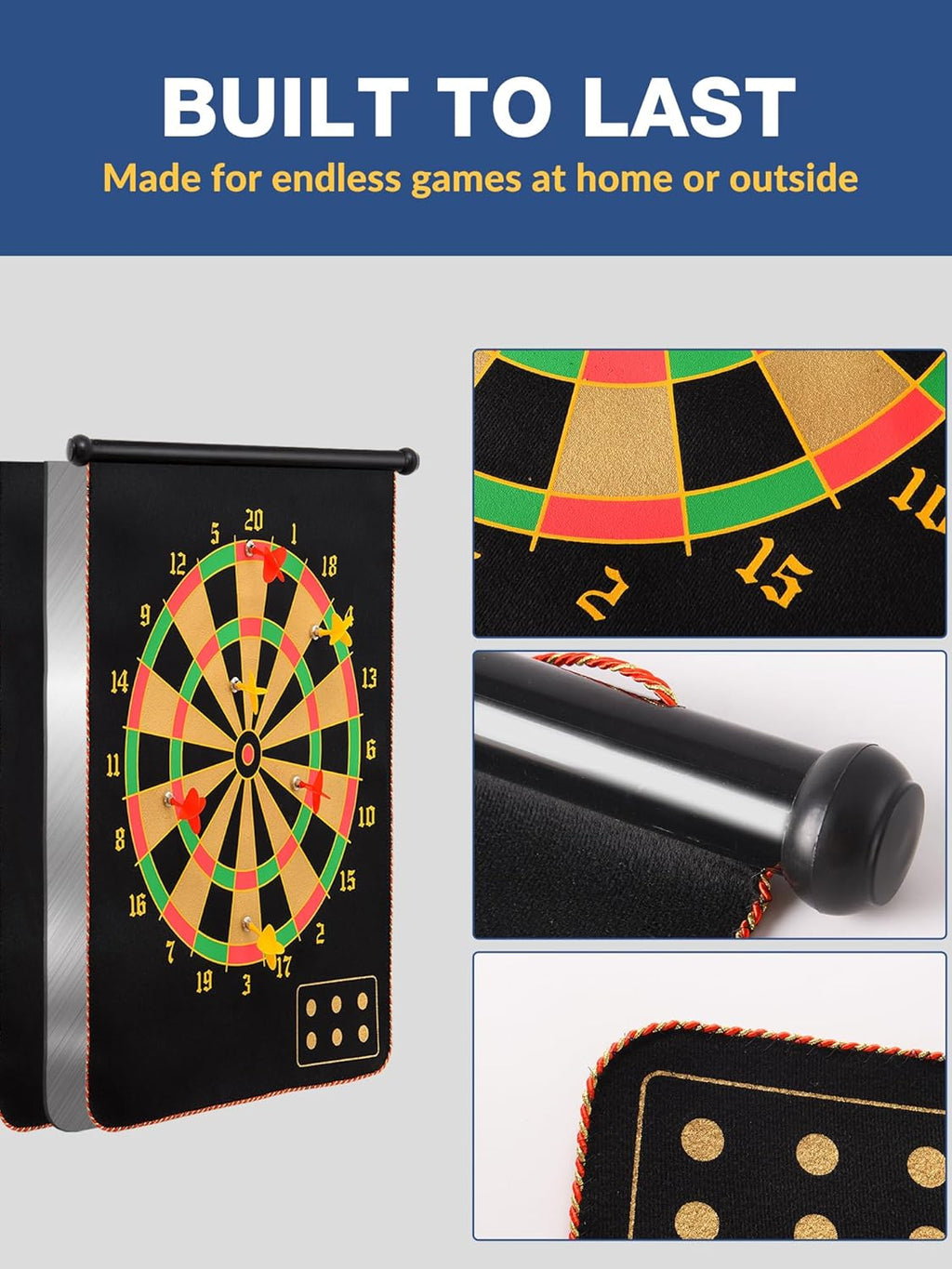 Double-Sided Magnetic Dart Board - Portable Fun for Kids, Teens & Adults - Perfect for Family Parties, Camping & Birthday Gifts!