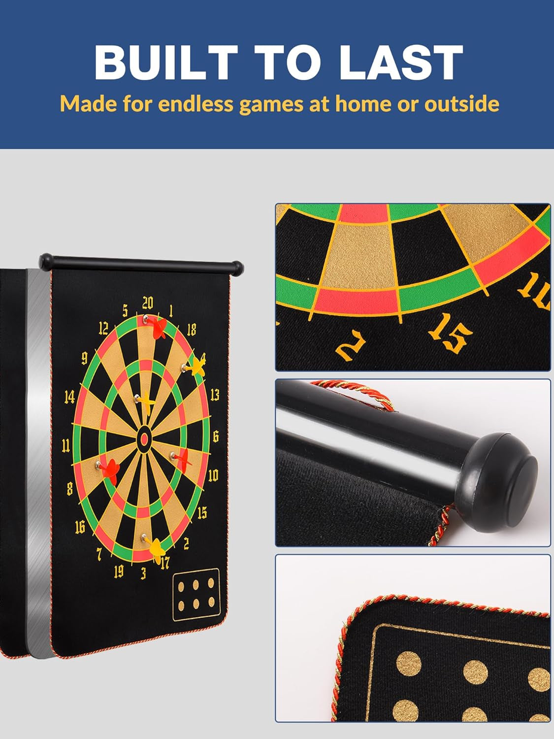 Double-Sided Magnetic Dart Board - Portable Fun for Kids, Teens & Adults - Perfect for Family Parties, Camping & Birthday Gifts!