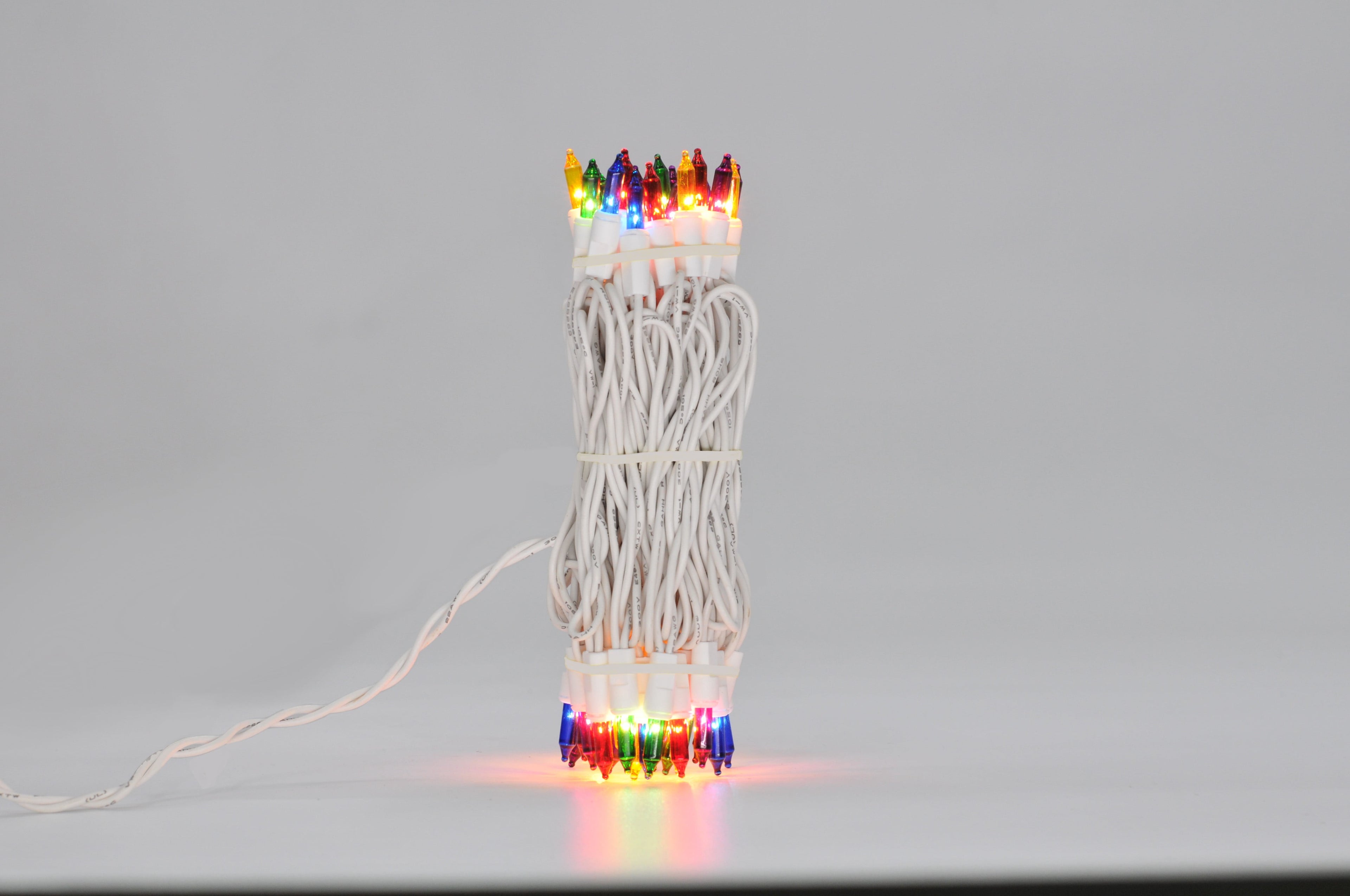 100 Count Mini String Christmas Lights, Multi - 22 Feet Indoor/Outdoor Christmas Tree Lights with White Wire (Set of 2)